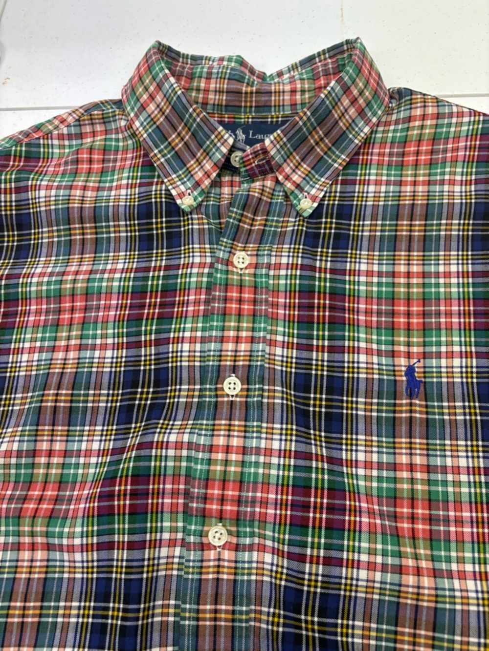 RALPH LAUREN POLO BUTTON DOWN SHIRT  MEN SIZE XL MULTI COLOR  BUTTON DOWN PONY